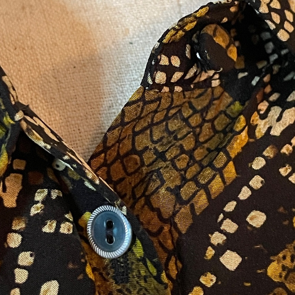 Kobi Halperin Brandy Silk Blouse Marigold Multi Snakeskin Print Sz Large NWT 🔥 - Picture 4 of 10